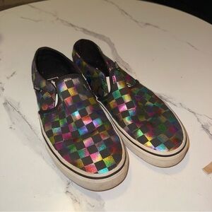 Vans Iridescent Checkered Slip-On Flats
